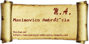 Maximovics Ambrózia névjegykártya